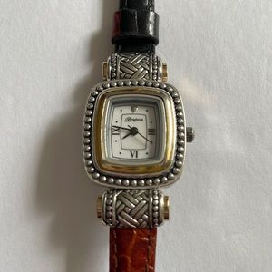 Brighton black n brown vintage looking wristwatch